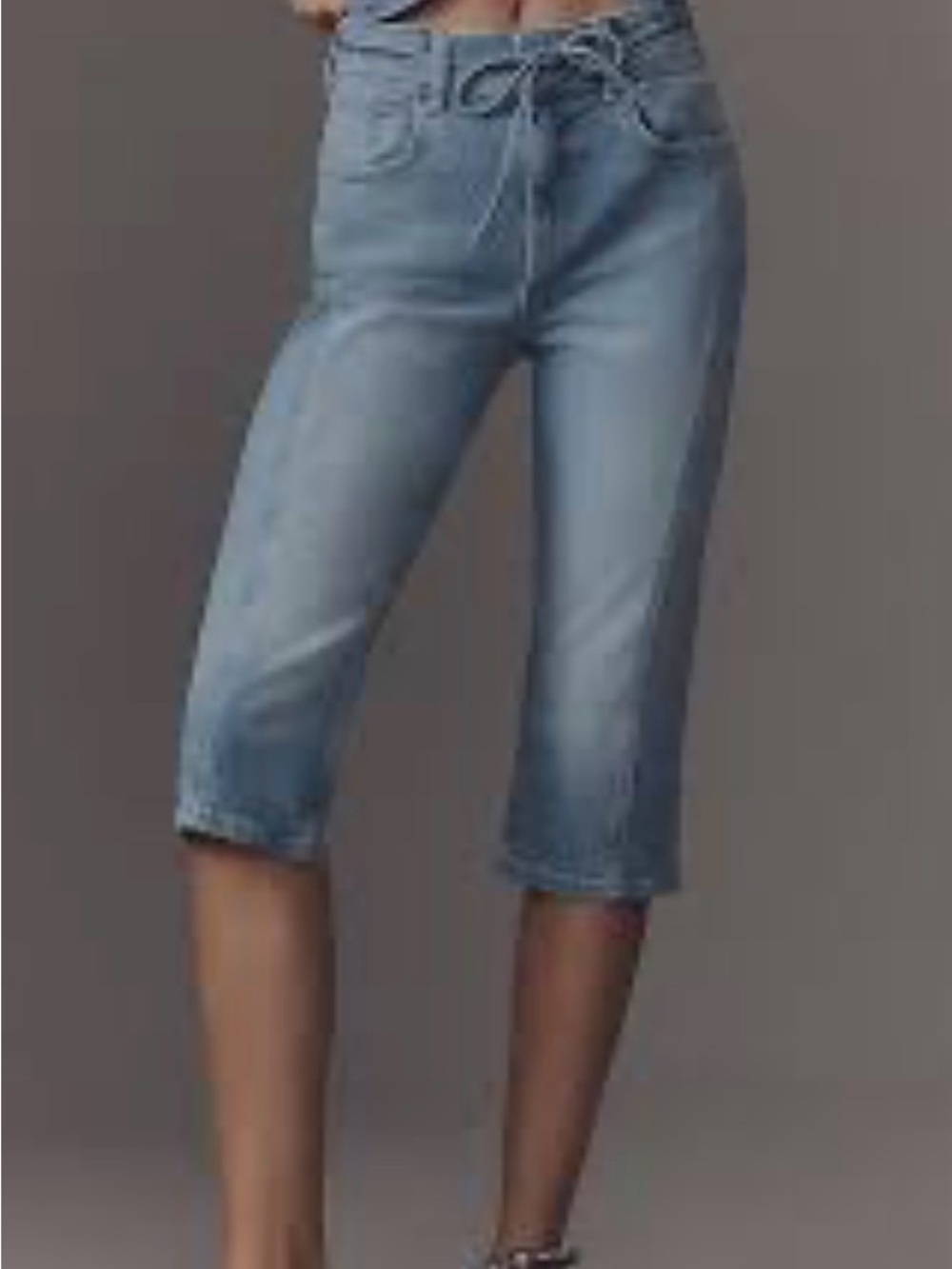 Pilcro Light Blue Cropped Denim Capris Sz 32 NWT